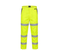 Yellow Hi Vis 3 Band Polycotton Trousers - Regular Leg