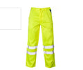 Hi-Vis POLYCOTTON Yellow Spec Trousers - Hi Vis BAND
