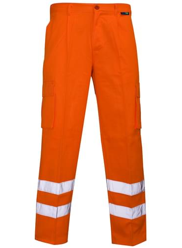 Hi-Vis Orange Combat Polycotton Trousers - Regular Leg