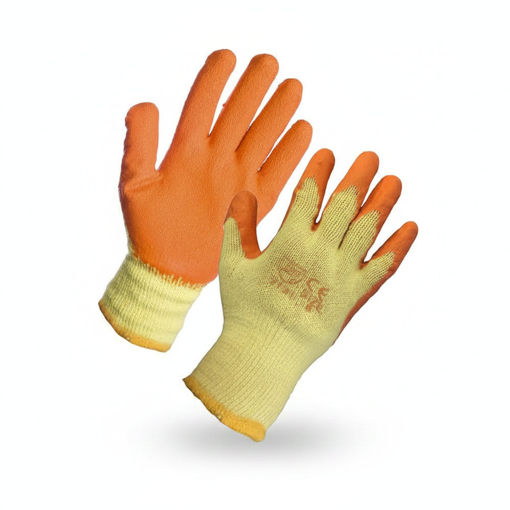 Orange/Yellow Latex General Safety Gloves