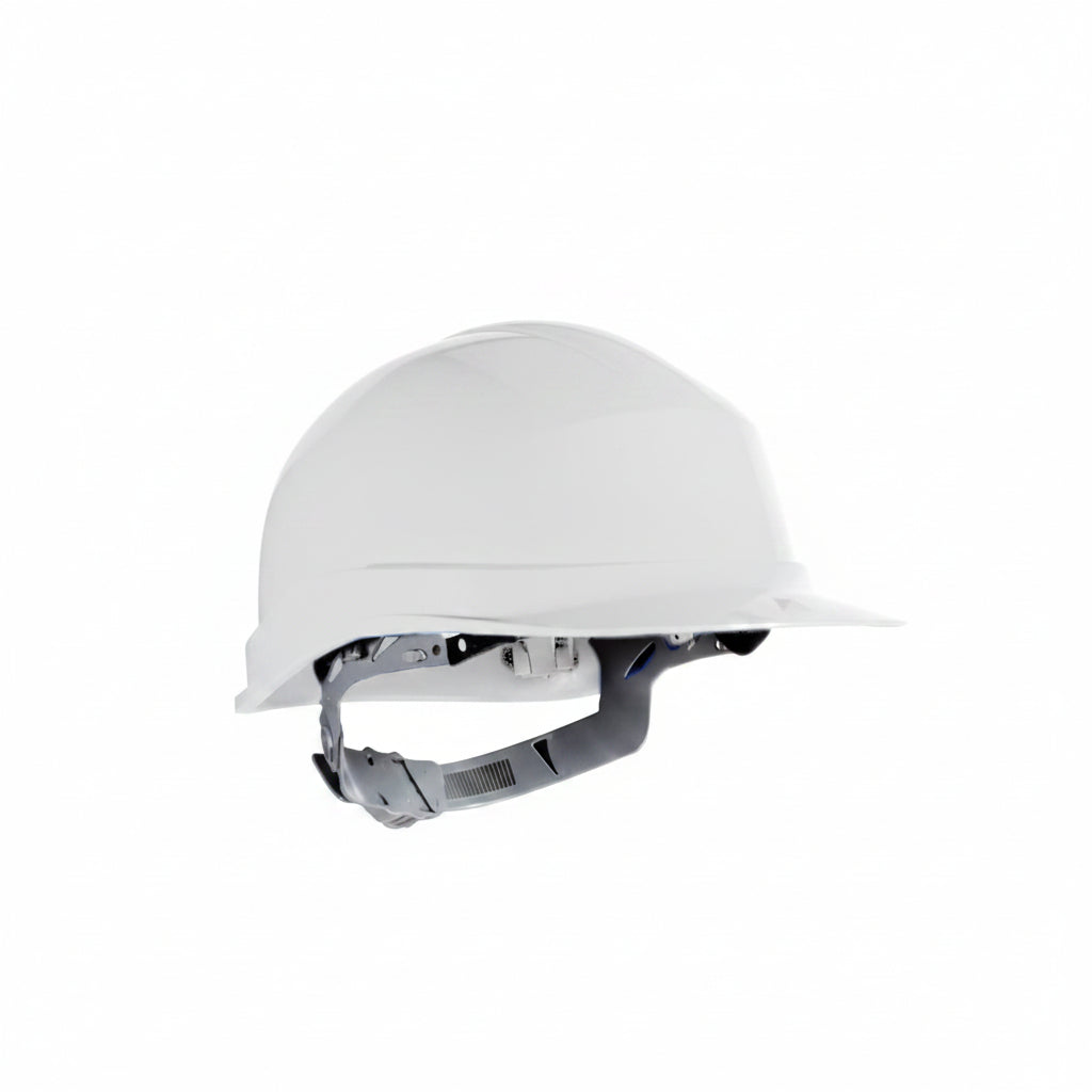 Delta - Zircon Polyeth UV resistant White Safety Hard Hat with Slip Ratchet